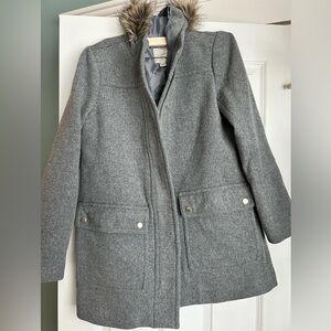 GUC! J crew coat with fur hood